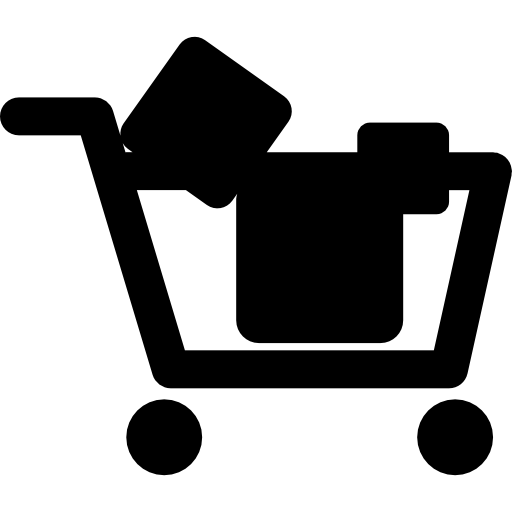 carro de compras con objetos dentro icono gratis