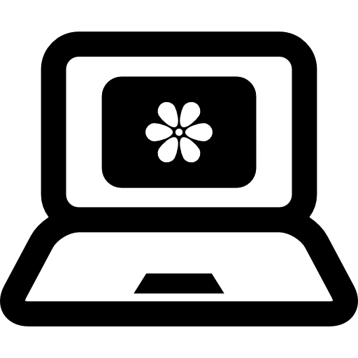 laptop con una foto en pantalla icono gratis