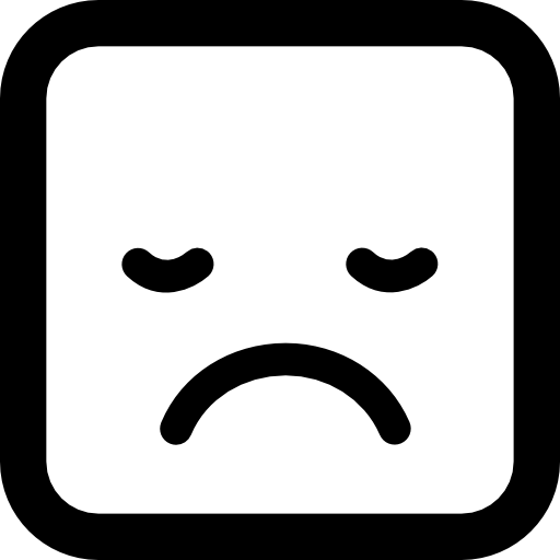 cuadrado de cara de emoticon triste sueño icono gratis