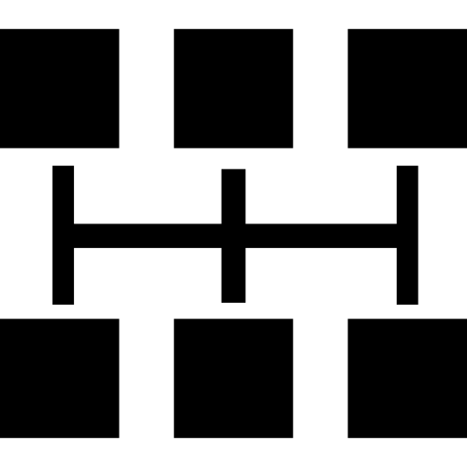 grafik mit sechs schwarzen quadraten kostenlos Icon