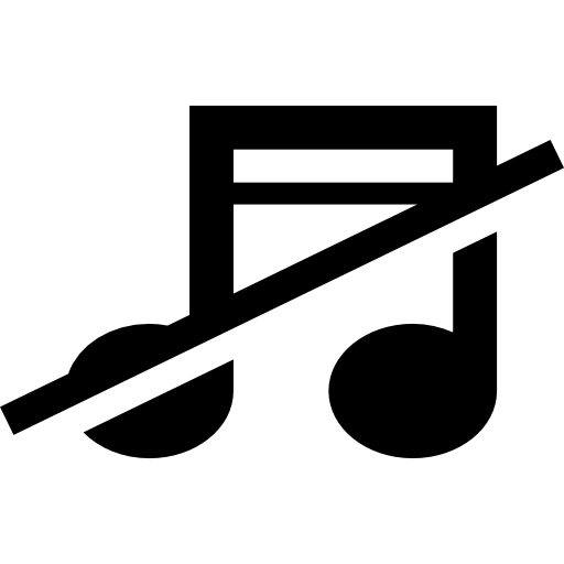 ningún signo musical de nota musical con una barra icono gratis