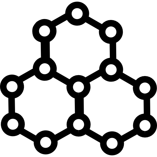 moléculas de formas hexagonales icono gratis