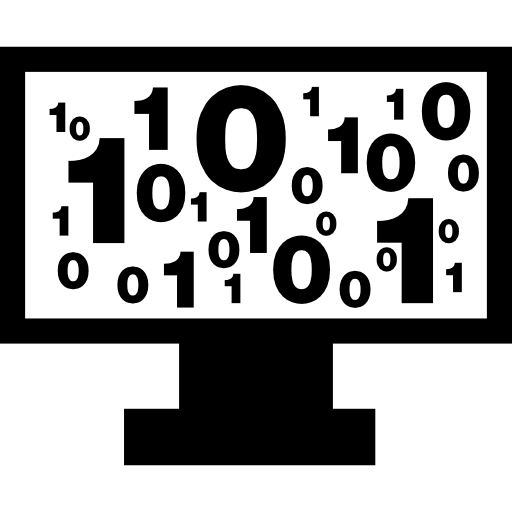 numéros de code binaire sur l'écran du moniteur Icône gratuit