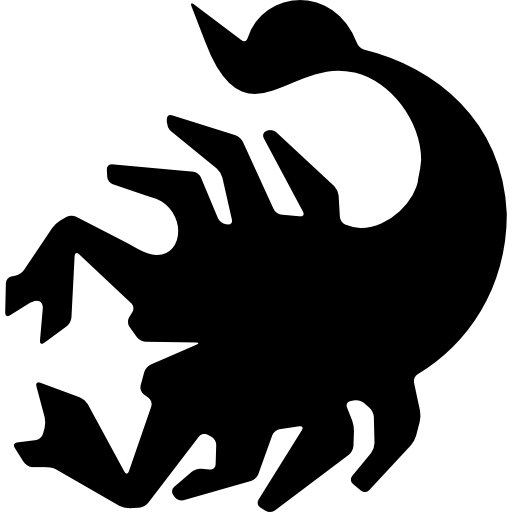 Scorpio black shape symbol icon