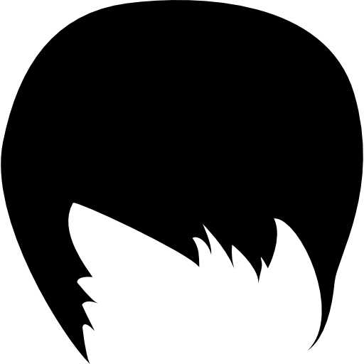 forma de pelo corto negro icono gratis