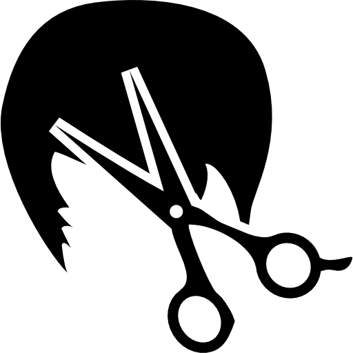 cabello corto y tijeras icono gratis