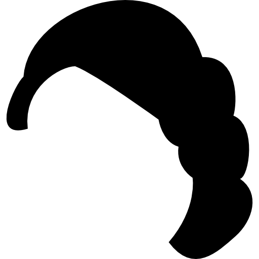 Female black short hair shape at one side - Free shapes icons