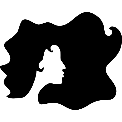 forma de pelo largo femenino negro rizado icono gratis