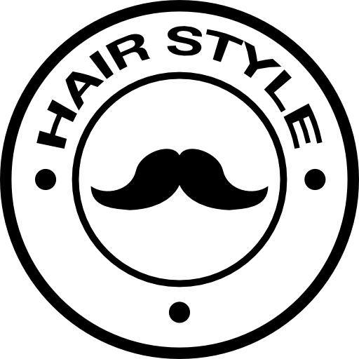 símbolo circular de bigote de peluquería icono gratis