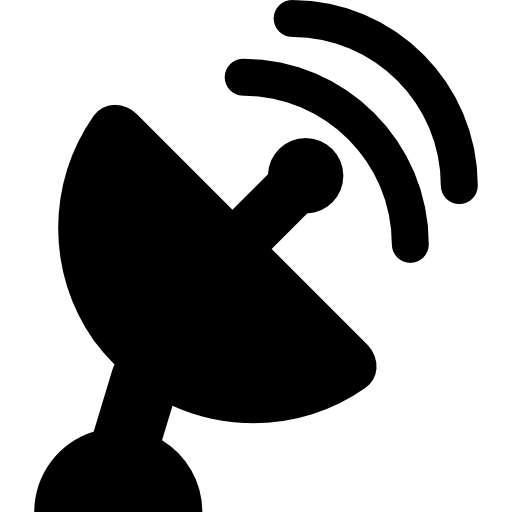 Parabolic antenna silhouette - Free technology icons