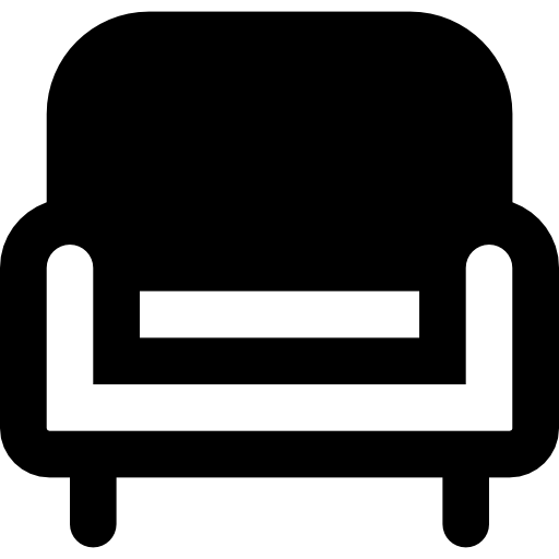 Armchair Basic Black Solid Icon