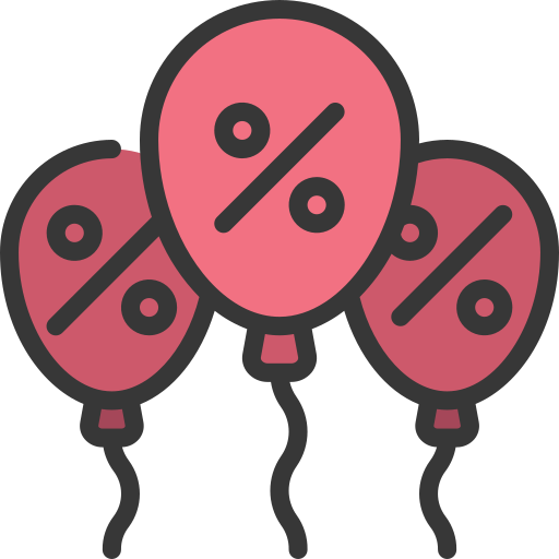 globos de descuento icono gratis