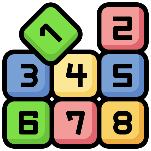 Number blocks free icon
