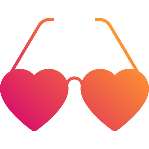 gafas de corazón icono gratis