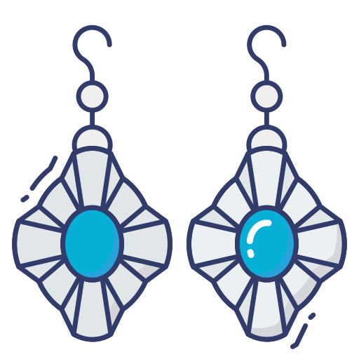 Earrings Dinosoft Lineal Color icon