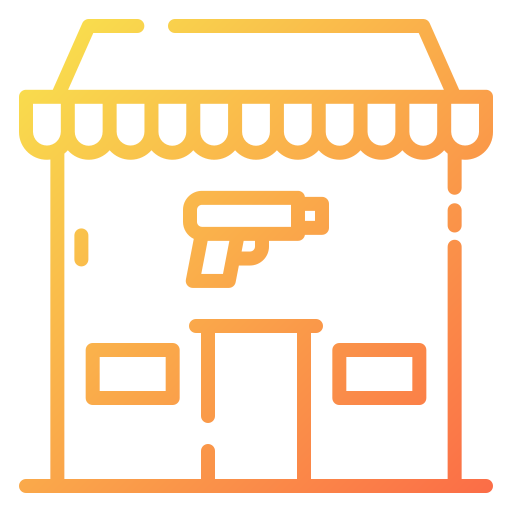 tienda de armas icono gratis