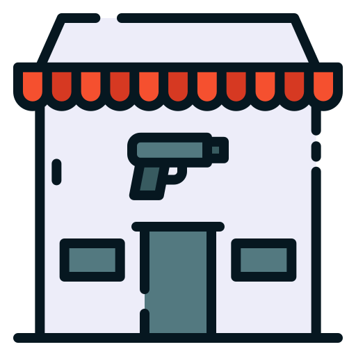 tienda de armas icono gratis