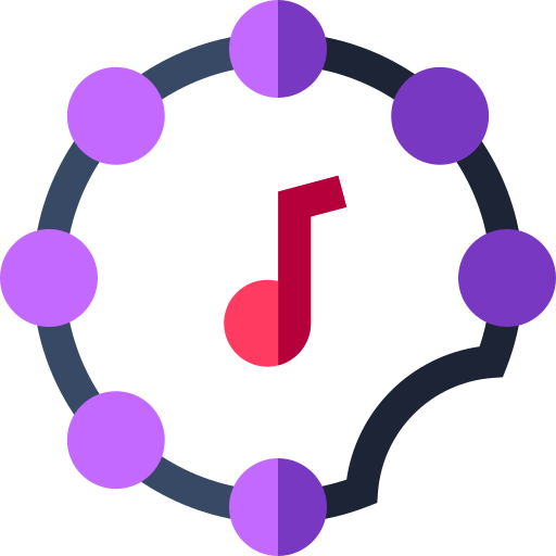 Tambourine Basic Straight Flat Icon