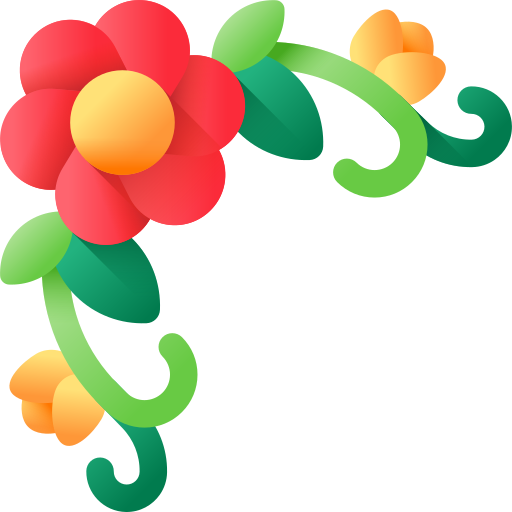 Floral design 3D Color icon