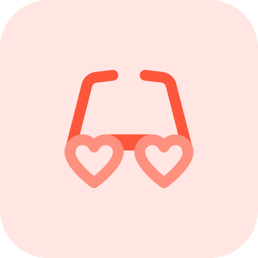 gafas de corazón icono gratis