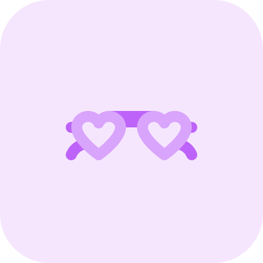 gafas de corazón icono gratis