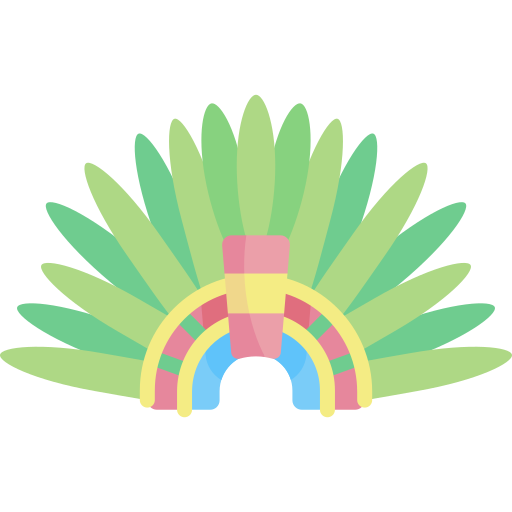 Moctezumas Headdress Kawaii Flat Icon