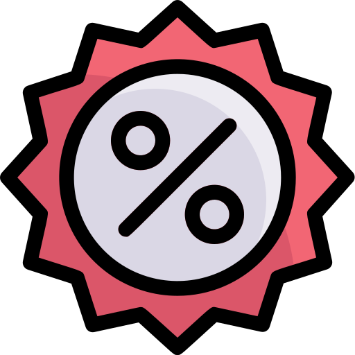 Percent Generic Outline Color icon