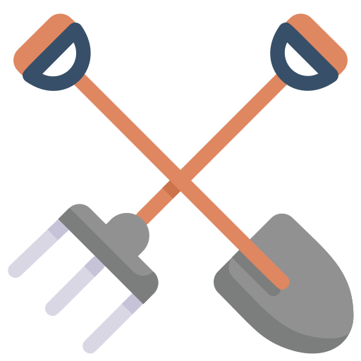 Shovel And Rake Generic Flat Icon