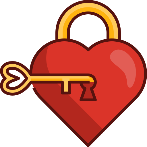 Heart lock Generic Outline Color icon