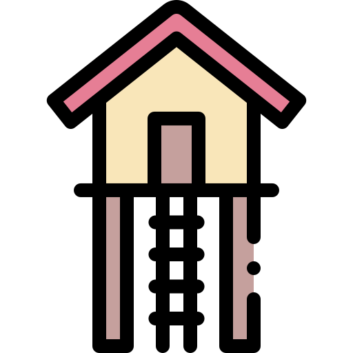 casa sobre pilotes icono gratis