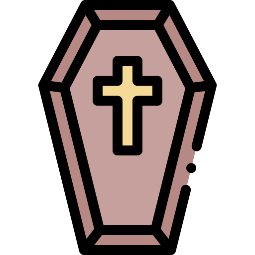 Coffin Detailed Rounded Lineal color icon