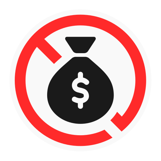 cartoon no money sign