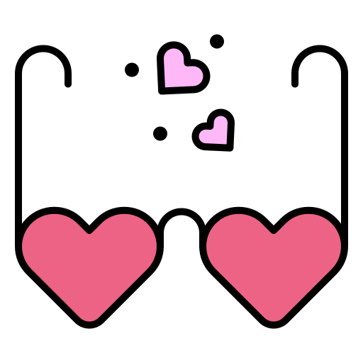 gafas de corazón icono gratis