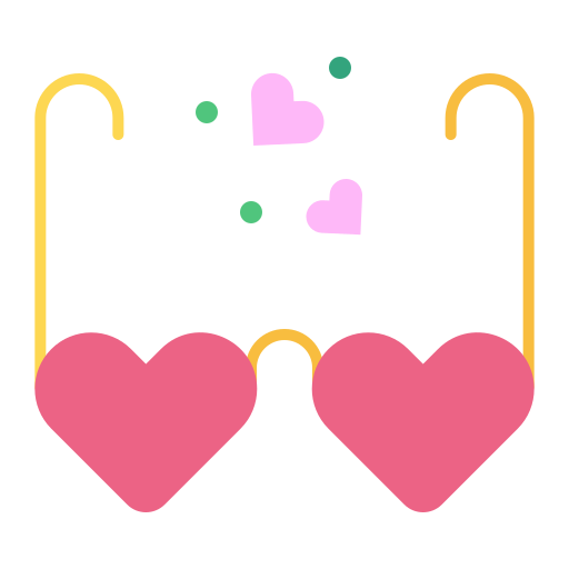 gafas de corazón icono gratis