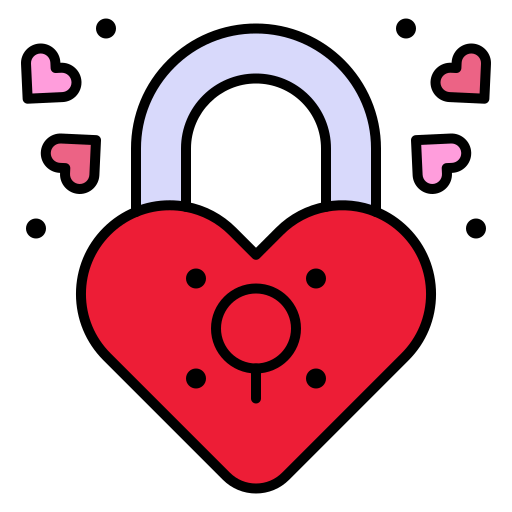 Heart key and love lock line icons Royalty Free Vector Image