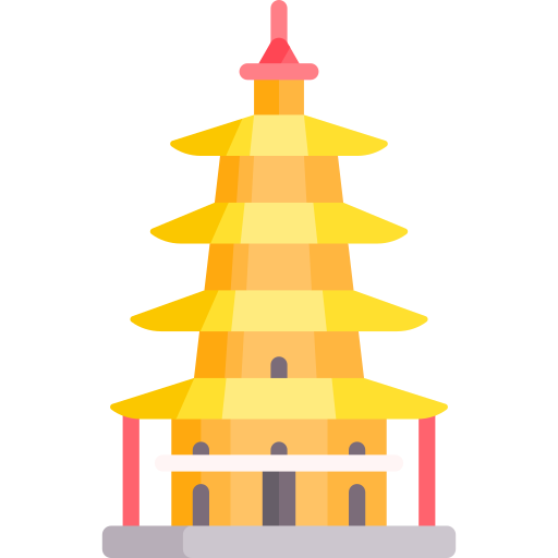 pagoda de dragón y tigre icono gratis