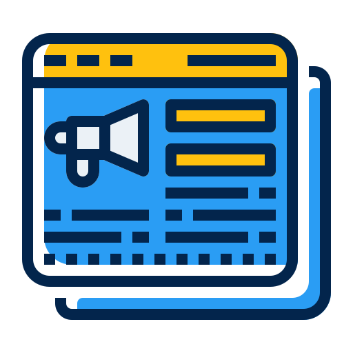 mercadeo en línea icono gratis