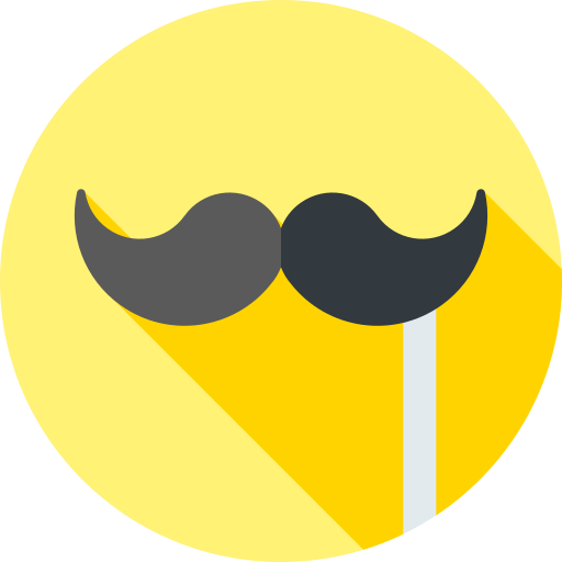 Moustache Flat Circular Flat icon