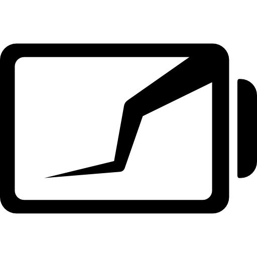 symbole d'interface d'état de la batterie avec ligne brisée Icône gratuit