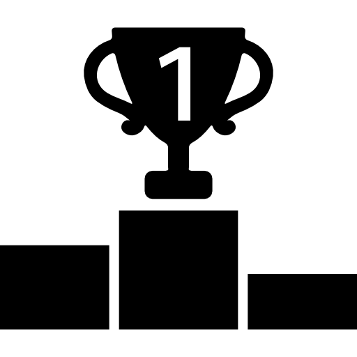 podio de juegos con trofeo para el número uno icono gratis