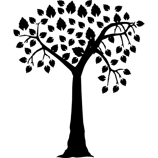 Romantic tree shape with heart shaped leaves - Free nature icons