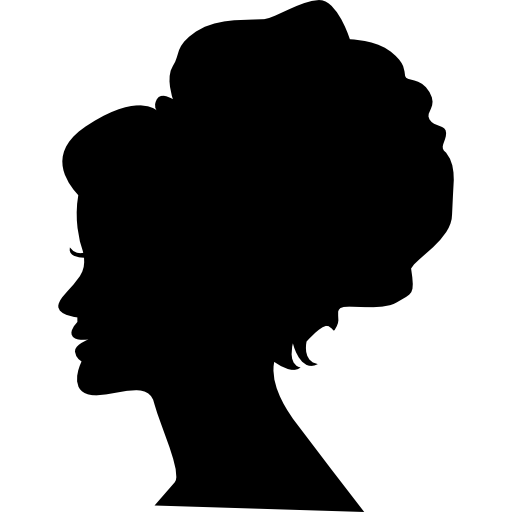 Female head with big hair shape on it - Free people icons