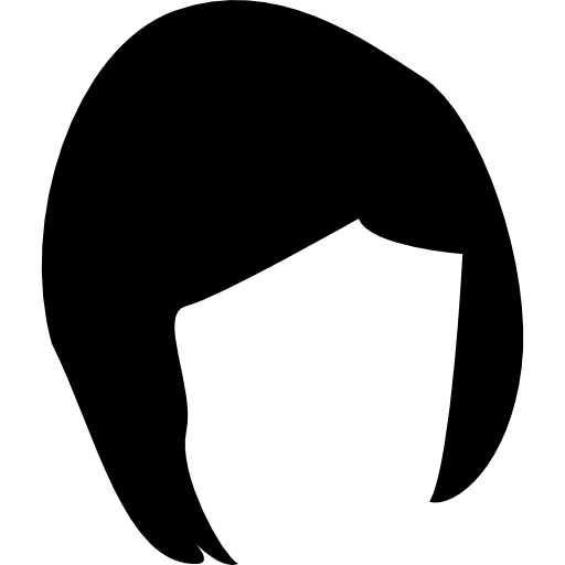 forma de pelo corto oscuro de cabeza humana icono gratis