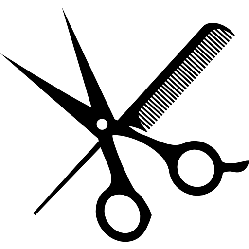 Scissors and comb free icon