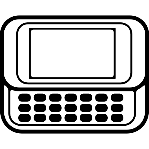 teléfono móvil horizontal con teclado icono gratis