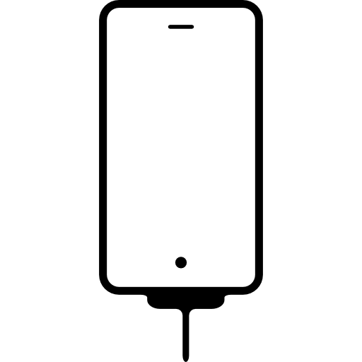 parte posterior del teléfono conectada con un cable icono gratis