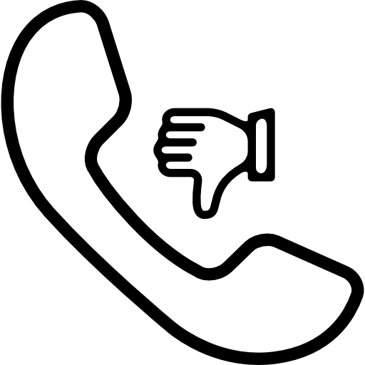 symbole d'appel avec signe de pouce vers le bas Icône gratuit