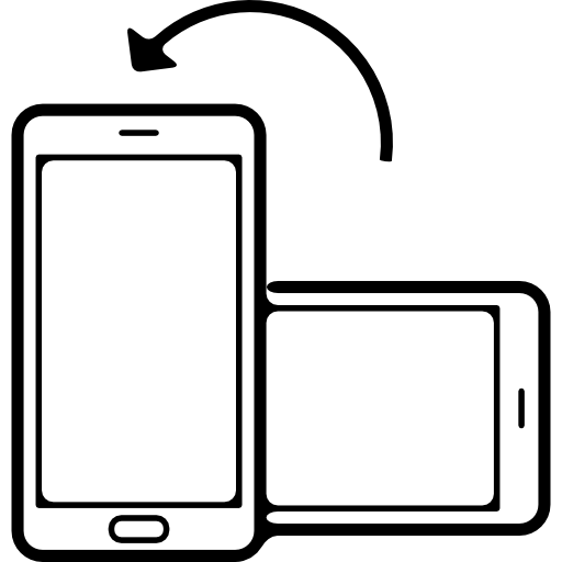 girar el teléfono de la posición vertical a la horizontal icono gratis