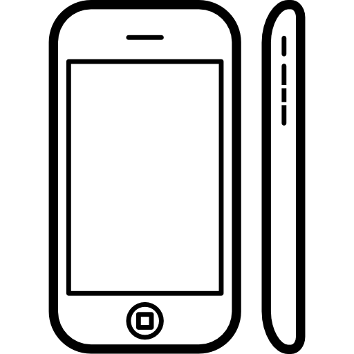 vistas del teléfono frontal y lateral icono gratis