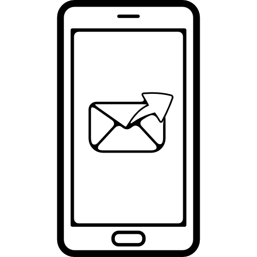 symbole d'enveloppe fermée avec une flèche vers la droite sur l'écran du téléphone Icône gratuit